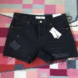 TOPSHOP Moto Ashley black denim shorts 6 or 10